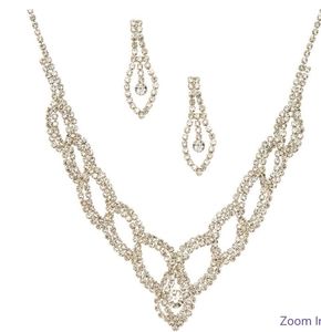 Crystal Rhinestone jewelry necklace earring set